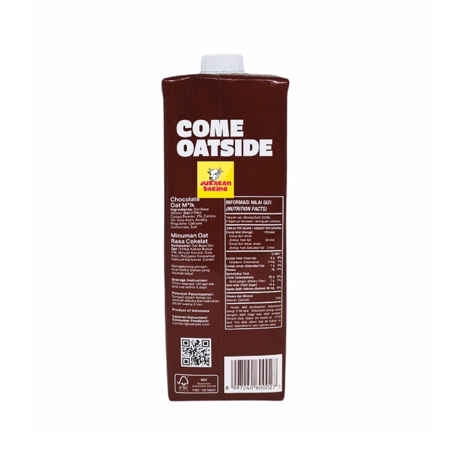

p4yu Oatside Oat Milk Chocolate 1 Liter