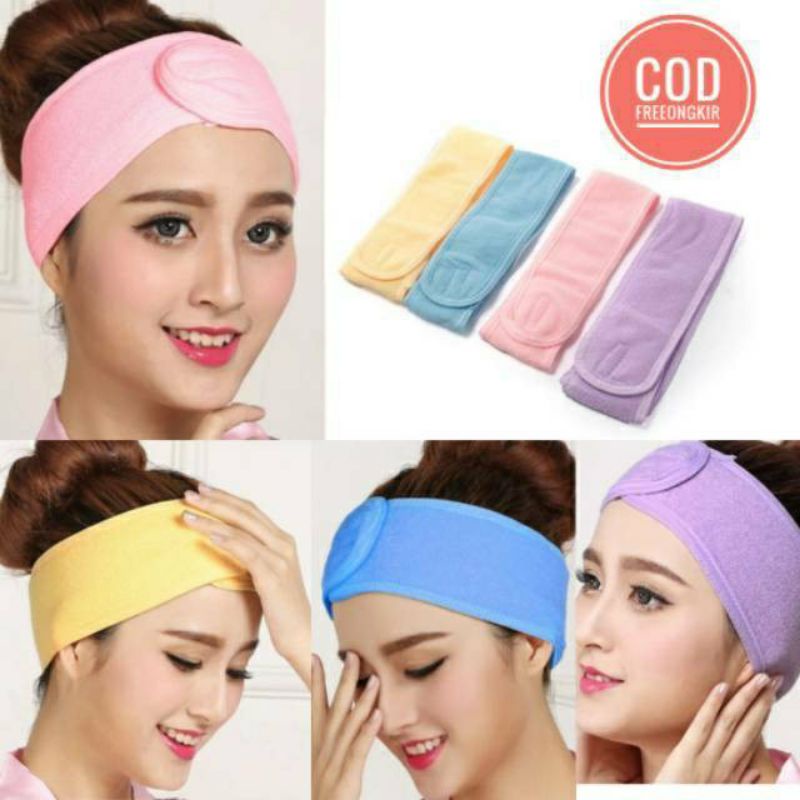 (COD) Handuk Facial / Bandana Rambut / Bando Mandi / Bando Makeup TERMURAH