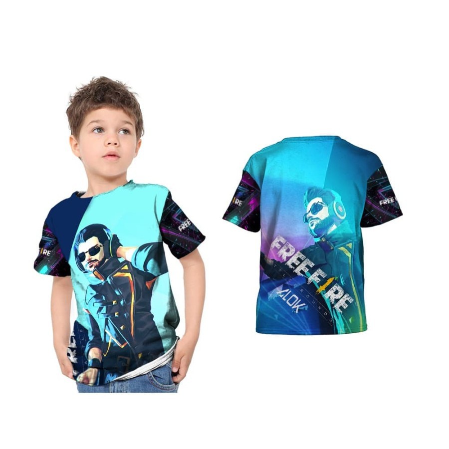Kaos Anak FREE FIRE DJ ALOK Custom Fullprint