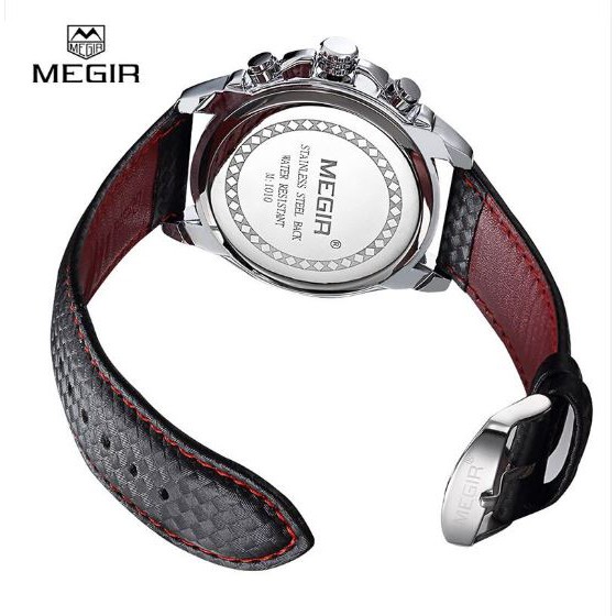 MEGIR 1010 Jam Tangan Pria Analog Tali Kulit WATCHKITE WKOS