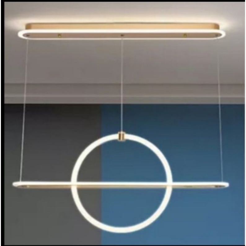 Lampu gantung hias Meja makan Minimalis LED Gold