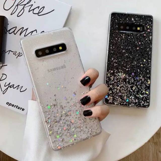 0299 VVV case HP SAMSUNG S10 S10+ S10 plus S10 lite S9 S9+ S8 S8+ S10e Soft case glitter blink bling