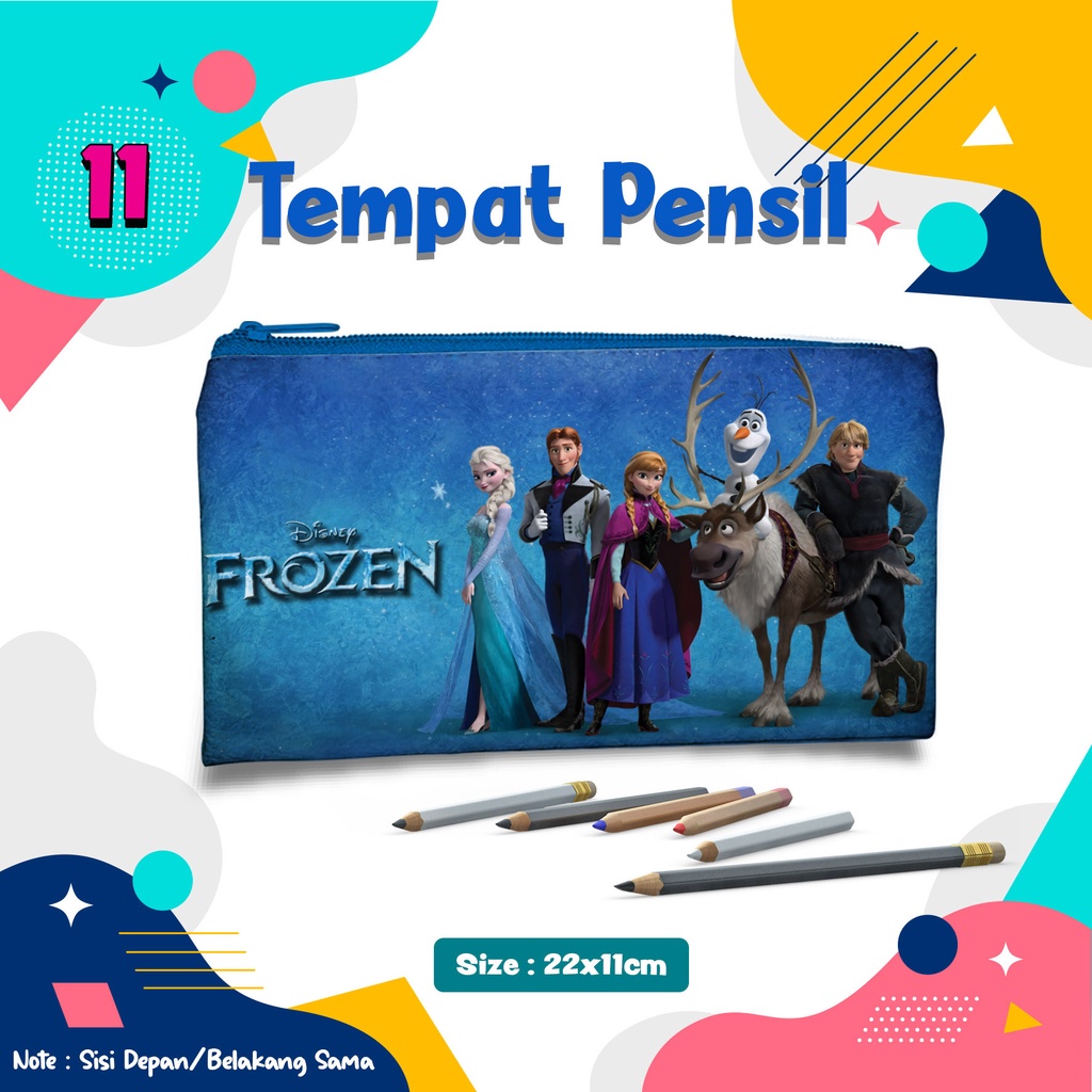 

Custom Tempat Pensil bebas desain sendiri bisa pipih bisa pouch case motif Gambar Frozen elsa