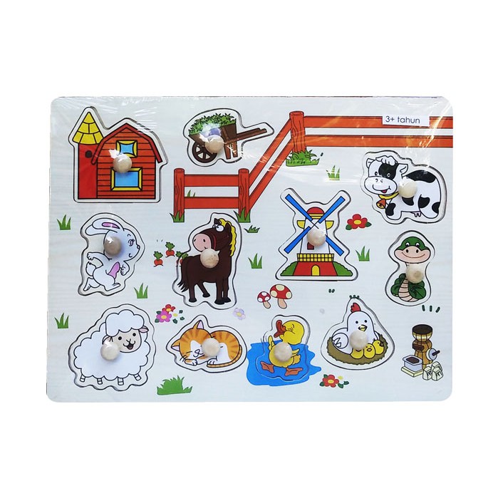 PUZZLE PIN NAIL HEWAN PETERNAKAN - FARM ANIMALS