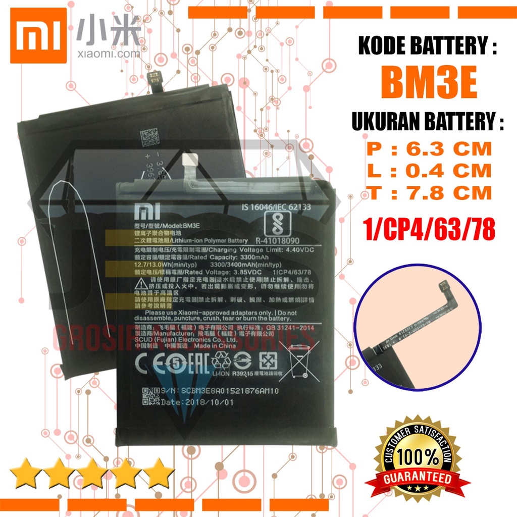 Baterai Battery Original Xiaomi BM3E BM-3E Tipe HP Batre XIAO MI 8 - M1803E1A - M1803E1C - M1803E1T - M1808D