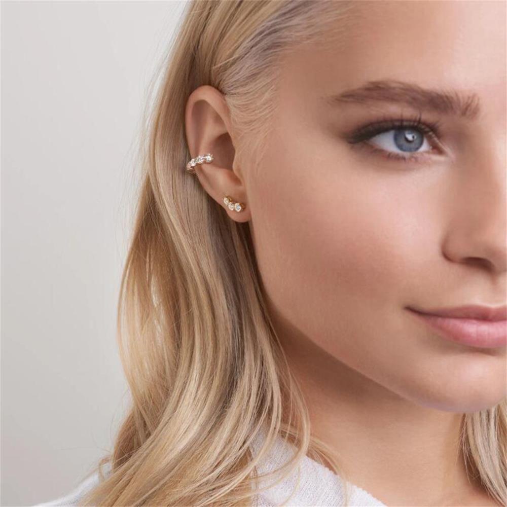 Lily CZ Cuff Earrings Aksesoris Pesta Tanpa Tindik Zirkon Manset Telinga