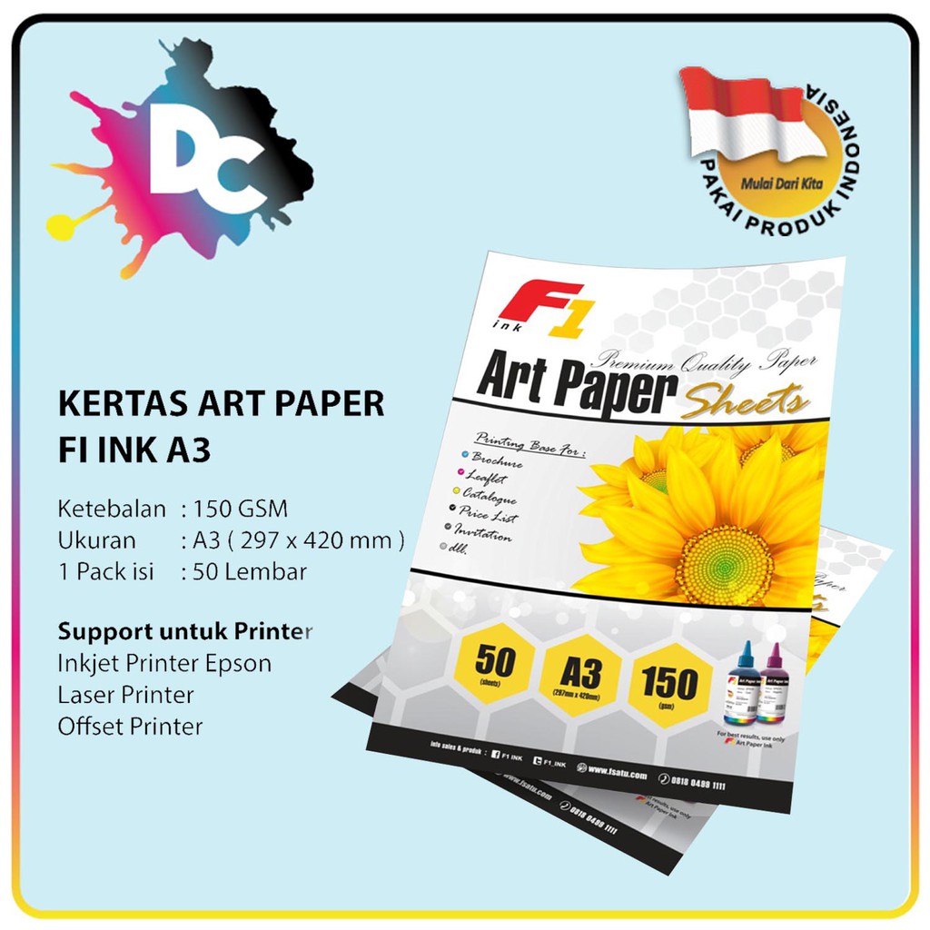 KERTAS ART PAPER F1 A4 - A3 ISI 50 LEMBAR