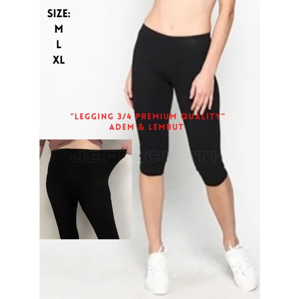 Celana Legging Pendek 3/4 Wanita Premium | Legging 3/4 | Lejing Pendek | Leging Pendek | Laging Pendek