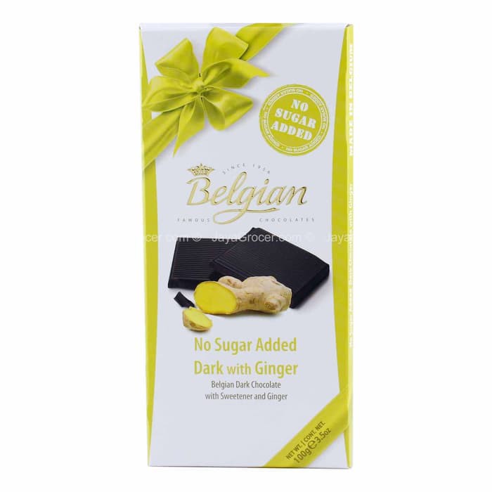 

#HANDCARRY Belgian No Sugar Added Dark Chocolate With Ginger 100g - UFOHCR3189