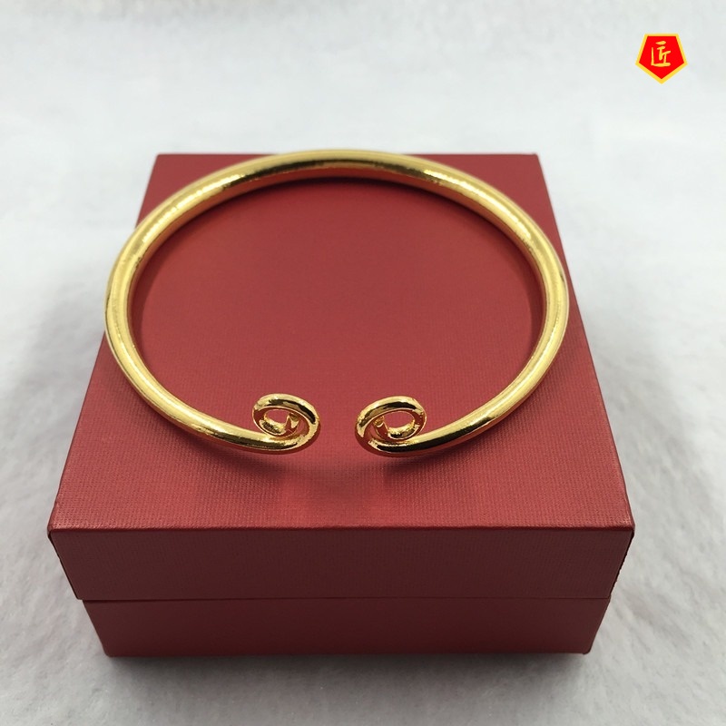 [Ready Stock]Creative Simple Hoop Silver Opening Bracelet