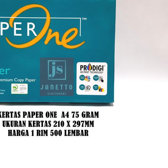 

☄ Kertas hvs Paper one A4 75 gram HARGA PER RIM ☛
