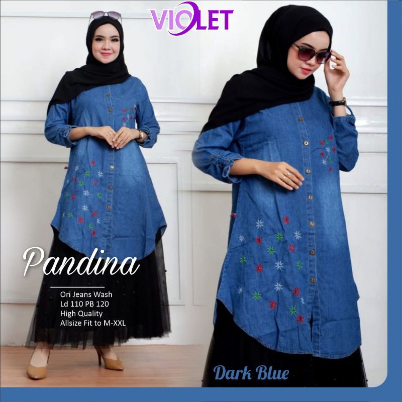 Pandina Blouse Dark Blue/ Dark Green