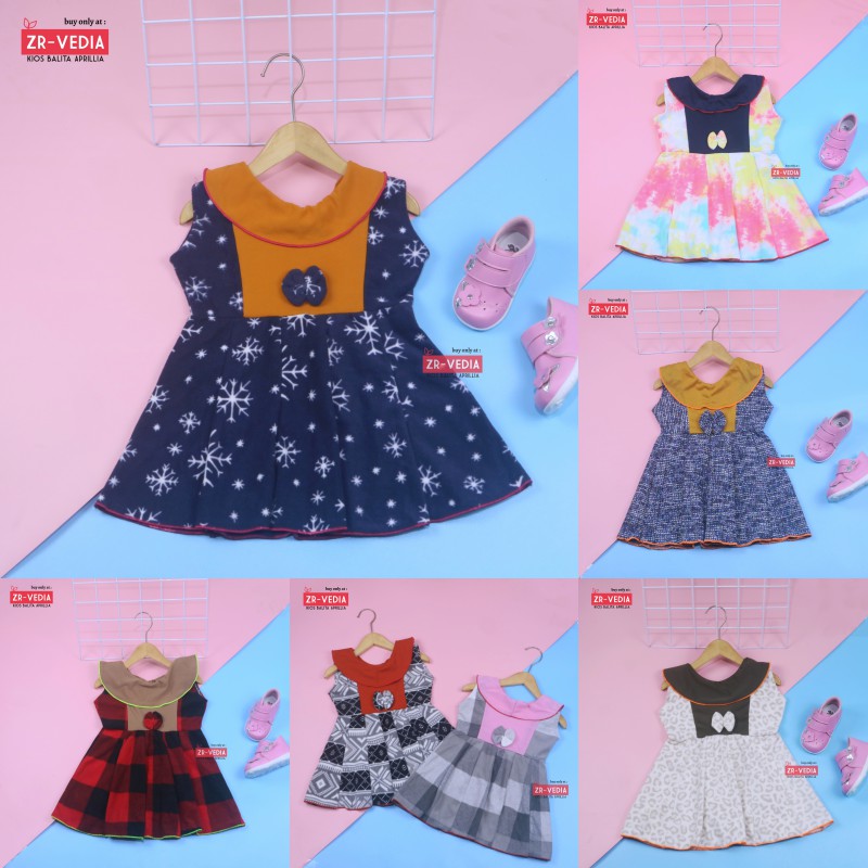 (BLUDRU FLANEL) Dress Cantika size Bayi - 7 Tahun / Baju Anak Perempuan Harian Yukensi Murah Grosir