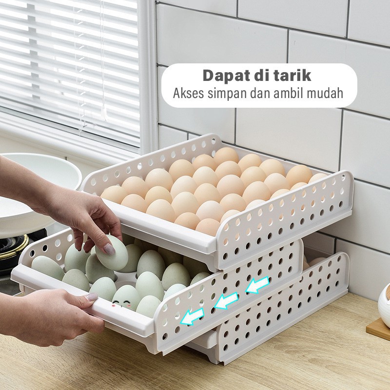 Jebelgrosir Kotak Telur / Rak Tempat Penyimpanan Telur Rak Telur Plastik 1 Tingkat Egg Box 84