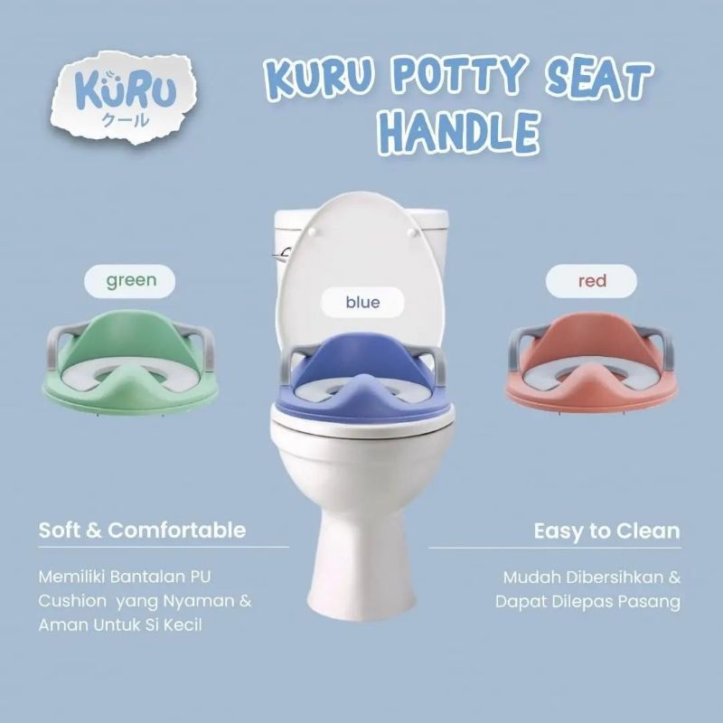 Kuru Potty Seat with Handle / Ring Closet / Alas PU Duduk Toilet Anak 8857