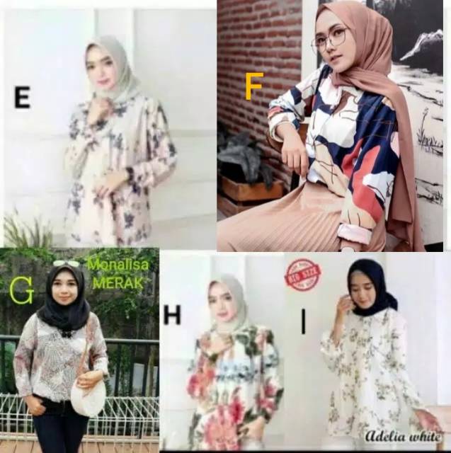 KEMEJA/ATASAN MOTIF MONALISA JUMBO LD 120 XXL