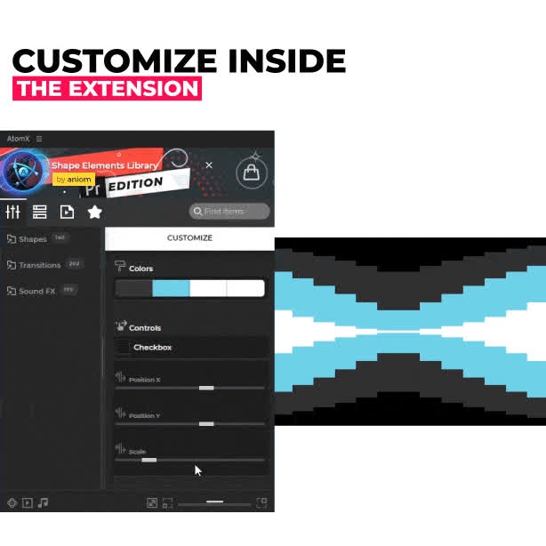 AtomX Shape Elements Library - After Effect &amp; Premiere Pro Extension