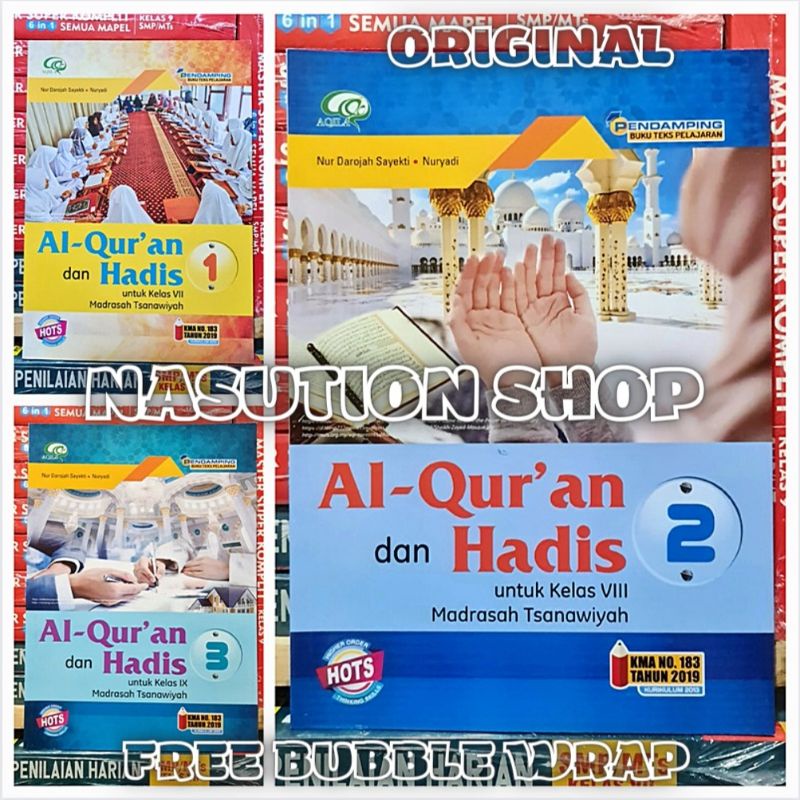 Jual Terbaru Buku AL-Quran Dan Hadis Kelas 1 2 3 / 7 8 9 MTs Aqila Tiga ...