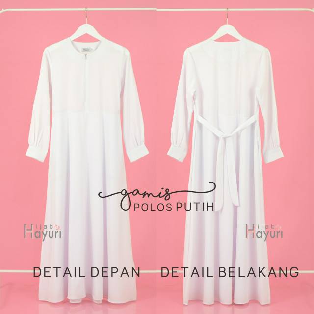 Gamis putih polos (gamis only) by HIJAB HAYURI