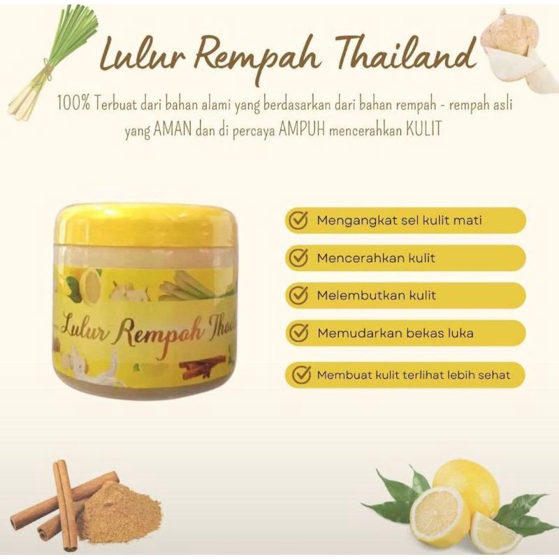 Lulur Rempah Thailand 100% terbuat dari bahan alami