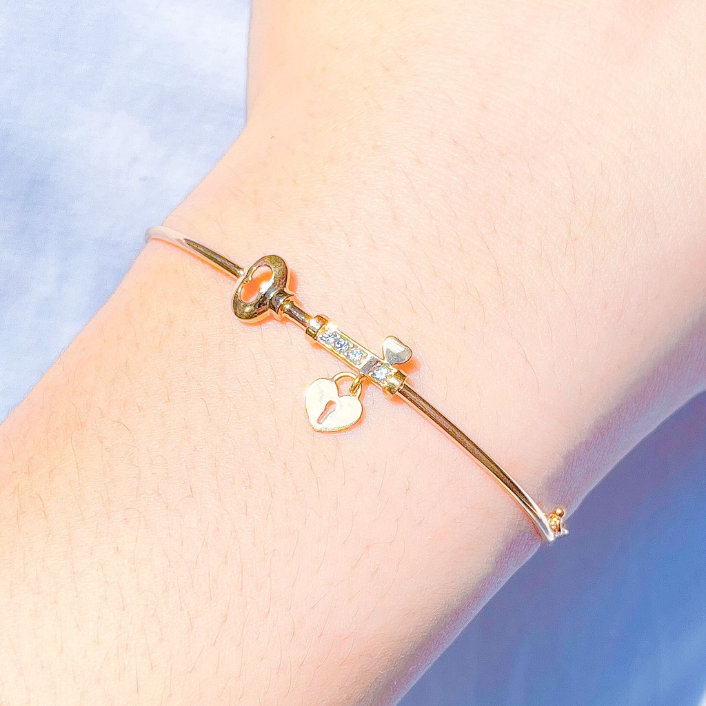 Banyak motif yaa Gelang oval anak dan dewasa emas asli kadar 700 70 16k keylock love rolexx branded crown kupu2 bintang krum putih cartie bulat tangan korean aesthetic gold bangle