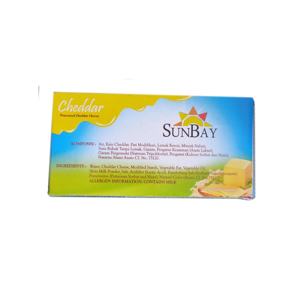 KEJU CHEESE CHEDDAR SUNBAY HIJAU 2 KG - CHEDDAR CHEESE SUNBAY HALAL