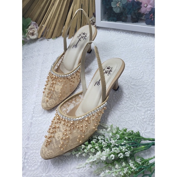 sepatu wedding wanita Rachel nude tali 5cm lancip