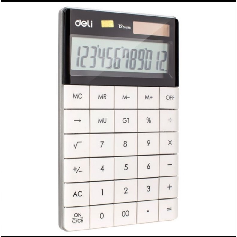 DELI E1589 White Calculator/kalkulator Modern ORIGINAL Garansi 12Digit