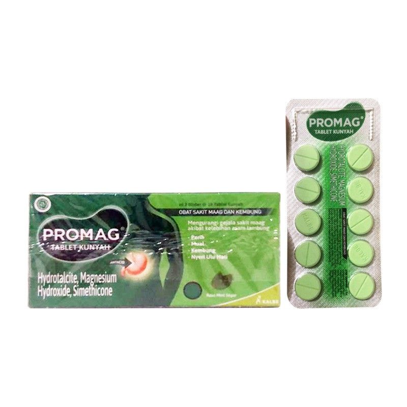 

PROMAG tablet kunyah 1 strip isi 10 tablet / 1 kotak isi 3 strip