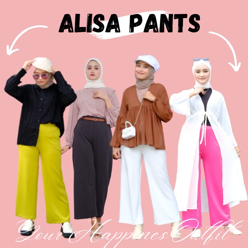 CELANA KULOT PUTIH SCUBA TEBAL PREMIUM ALISA PANTS CERIA SHOPi