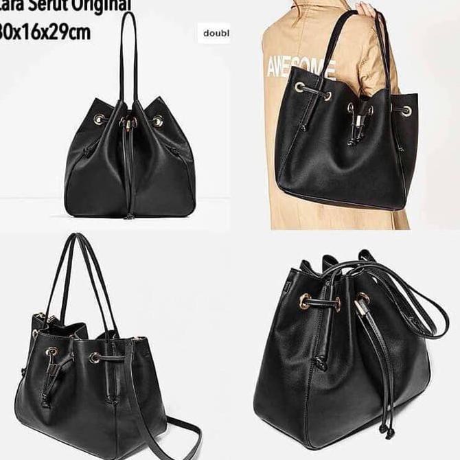 promo tas zara convertible bucket serut original 2 warnaaa - kuning terbaru