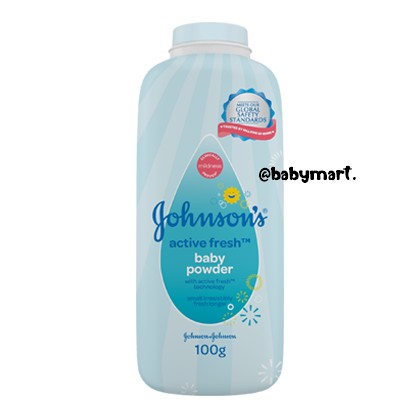 Johnson's Baby Powder Active/Bedtime/Blossoms/Milk Rice 100gr/babymart.