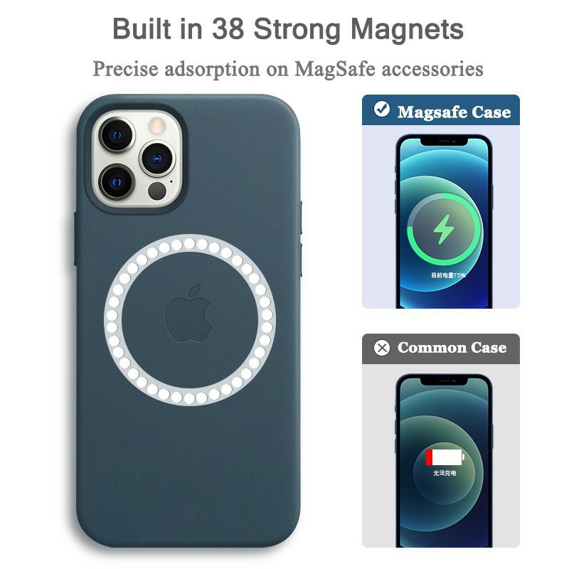 Magsafe IPHONE 13 PRO MAX / Leather Case 12 PRO MAX Silikon Hard Cover Premium Magnet Wireless Kulit