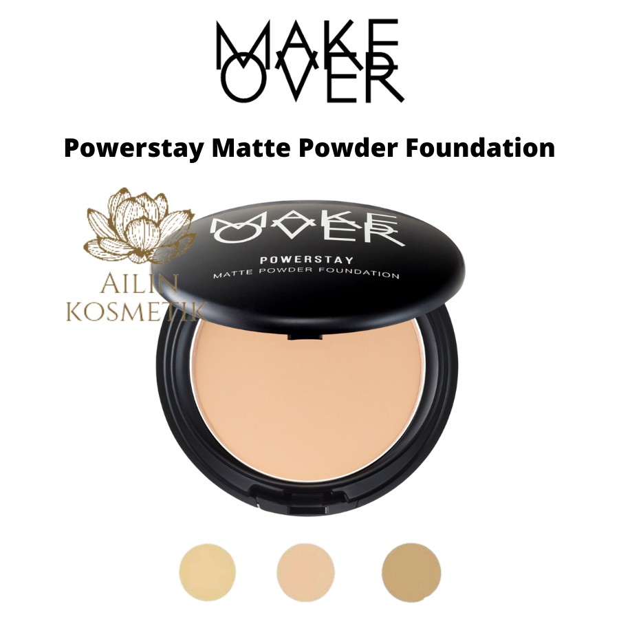 MAKE OVER Powerstay Matte Powder Foundation | Makeover Bedak Padat Compact Powder by AILIN