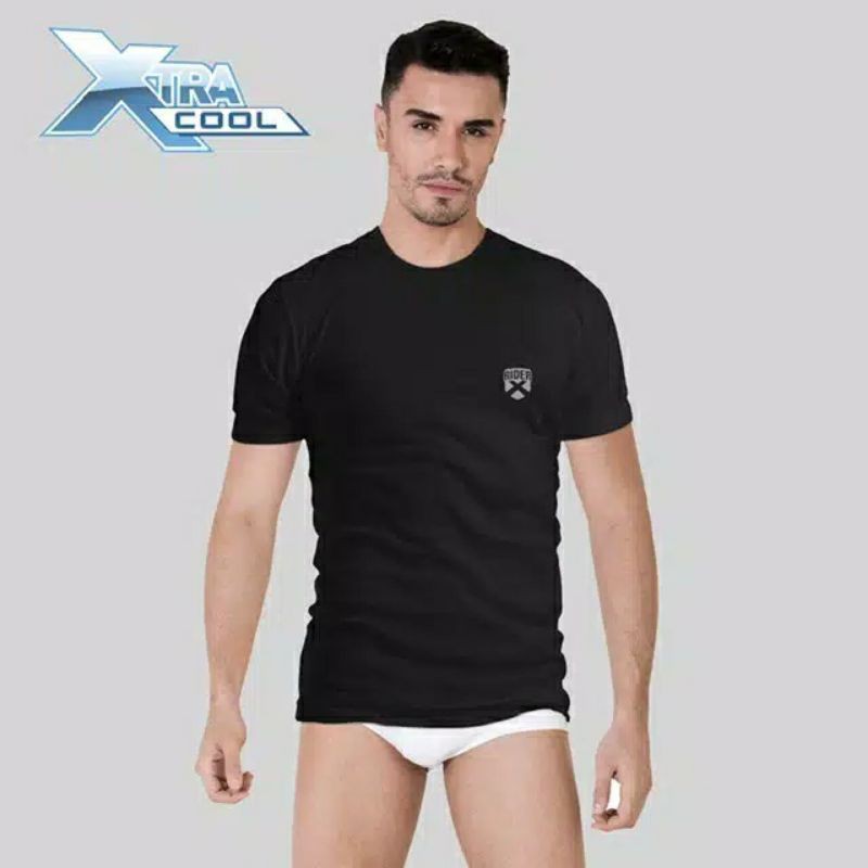 KAOS PRIA RIDER XTRACOOL R 885 BW HITAM KAOS DALAM ONECK 3 PCS