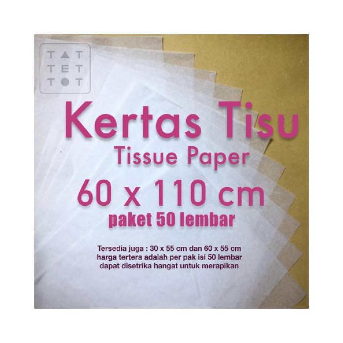 

✨ BISA COD ✨ kertas tisu 60x110 bungkus tipis baju sepatu garmen transparan kertas