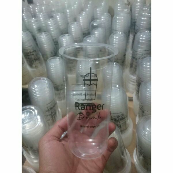 gelas cup oval 22 oz sablon/printing custom