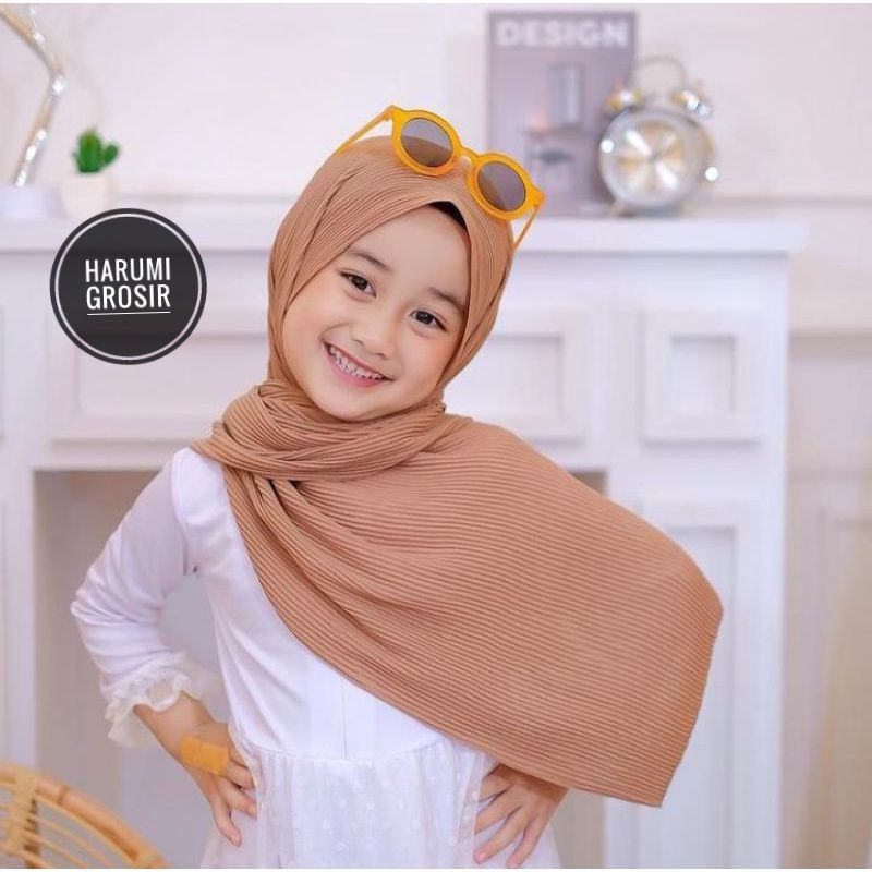 PASHMINA PLISKET ANAK PEREMPUAN / HIJAB PLISKET MURAH