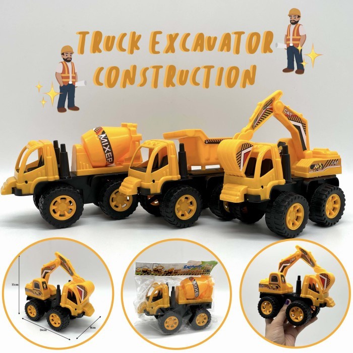 Mainan anak Truck Excavator Construction / Mobil Konstruksi Teknik Mobil Excavator Dump Roller