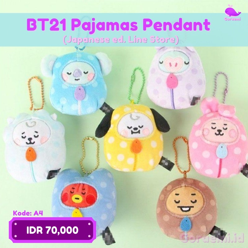 BT21 Pajamas Pendant Japan Line Official [BACA DESKRIPSI]
