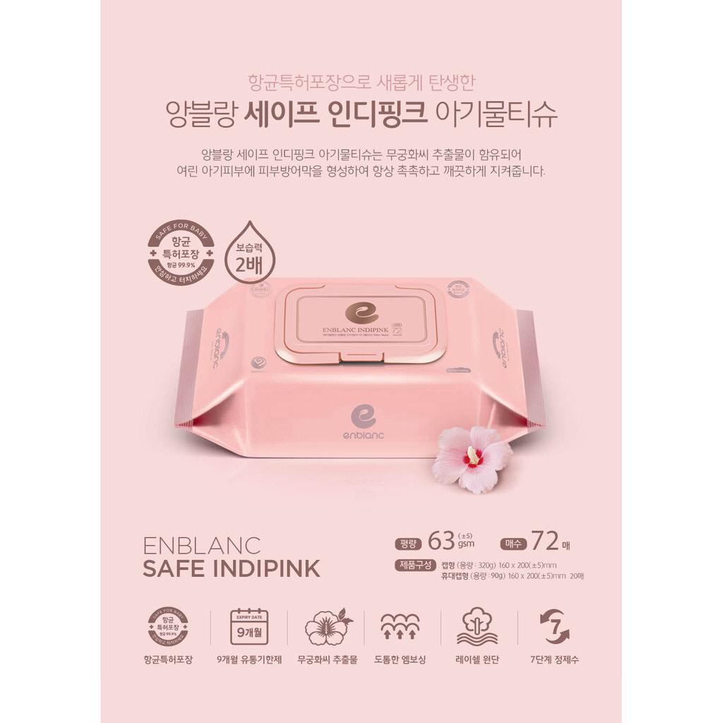 ENBLANC WIPES / Tissue basah KOREA Enblanc / Indipink Pink Violet Creme Cream Beige / Tisu Travel Wipes Mini / BANDUNG