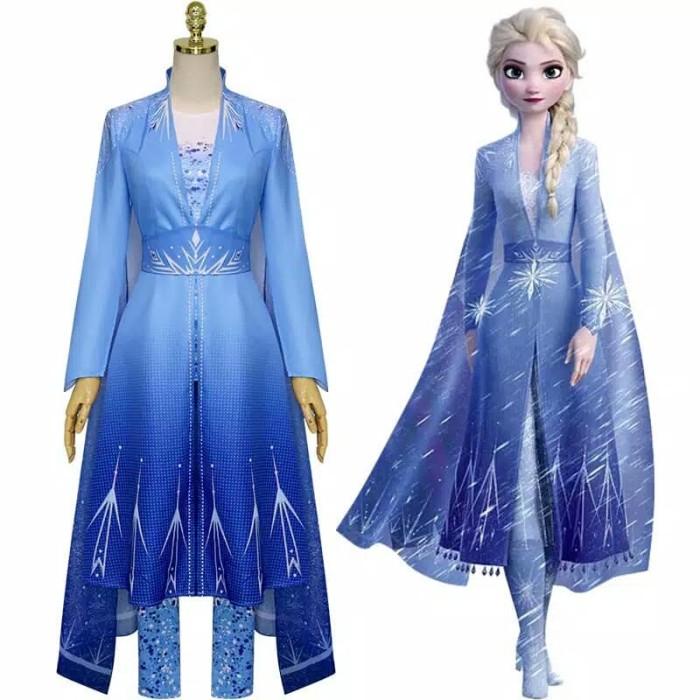 Kostum Dress Frozen 2 Ii Import Princess Elsa Dewasa Cosplay S-Xxxl/3Xl