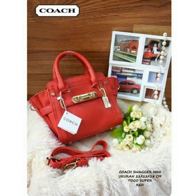 coach swagger mini merah