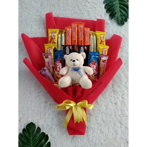 buket jajan+boneka, buket snack buket jajan murah