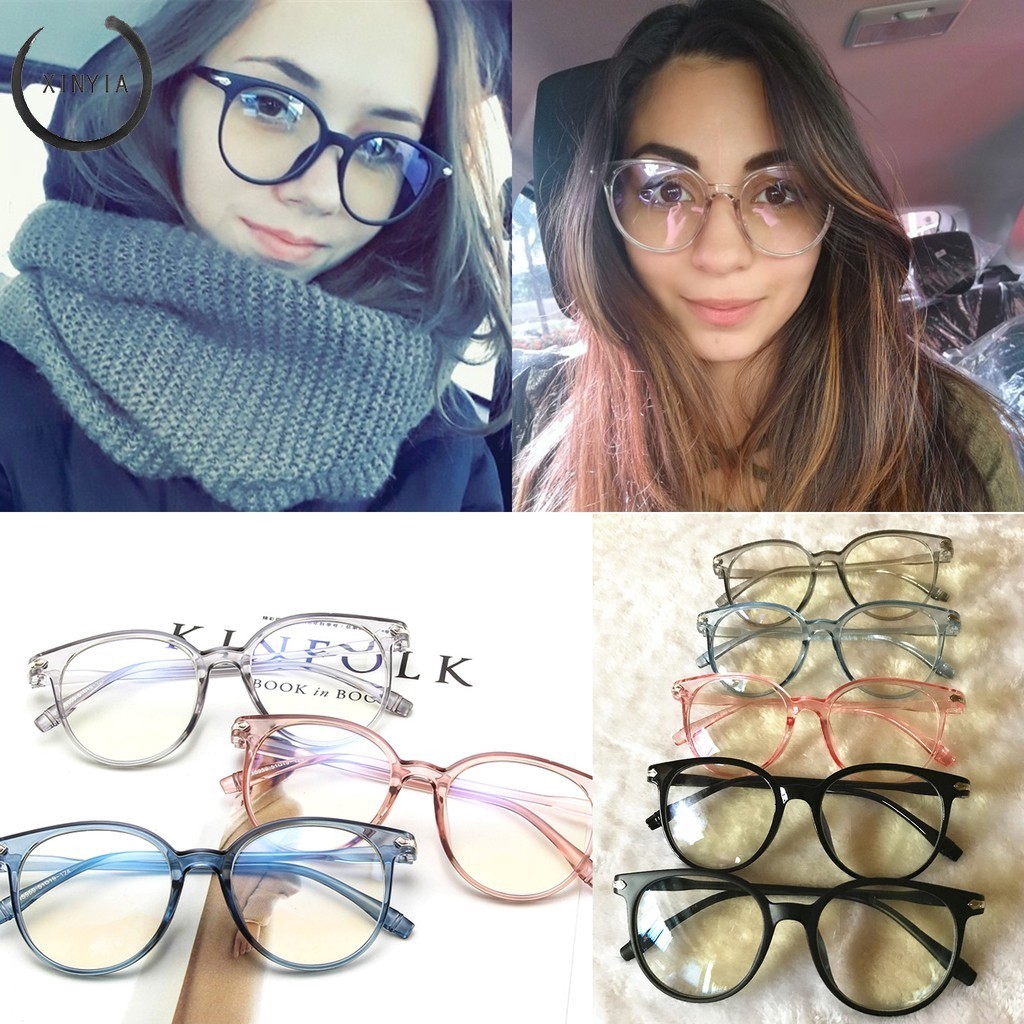 Lensa Transparan Anti Radiasi Frame Sunglasses Kacamata Wanita Pria