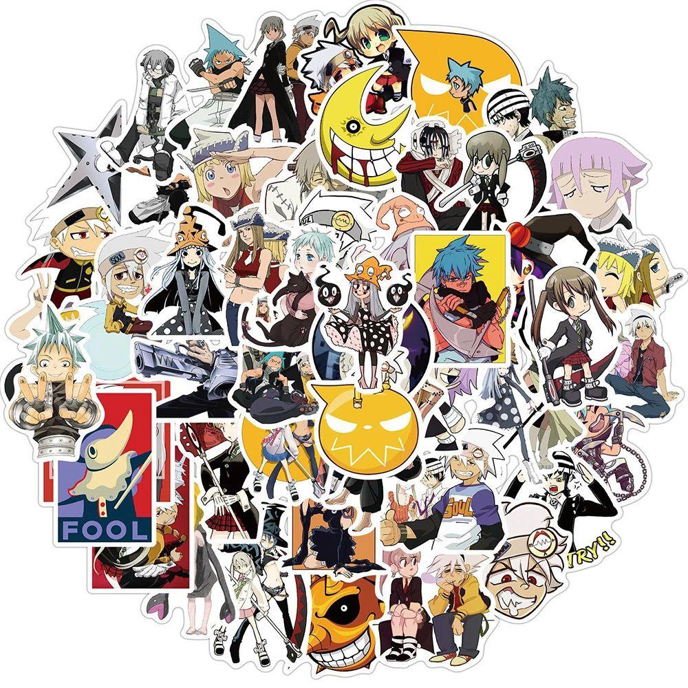 LANFY Anime Stiker Tahan Air Kreativitas Perekat Diri Stiker Bagasi Kartun Ponsel Dekorasi Skateboard Stiker DIY Scrapbooking