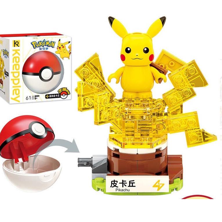 Super Grosir KKV - QMAN Keeppley Mini Pokemon Block Toy/DIY/  Bulbasaur / Charmander / Squirtle / Pikachu / Eevee / Meowth/gift boy/puzzle