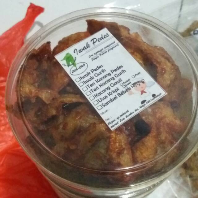 

Iwak pedes/(Ikan Asin kapas rasa pedas manis khas indramayu)