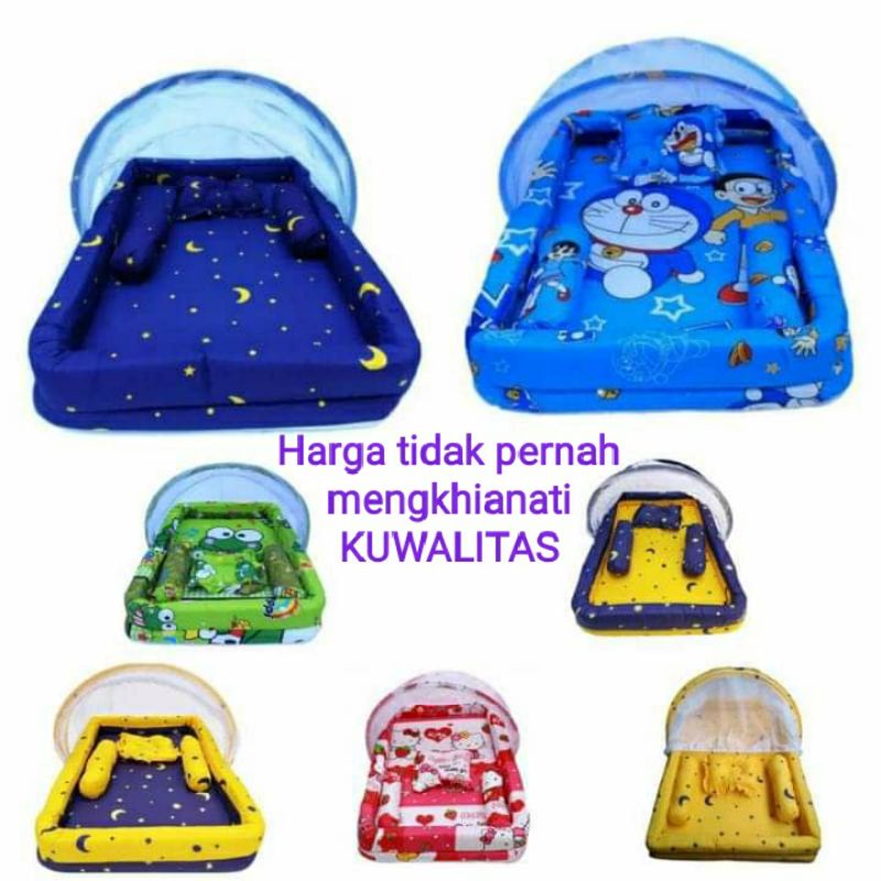 Kasur Bayi Kelambu eLHa Terlaris | Perlengkapan Tempat Tidur Bayi Baru