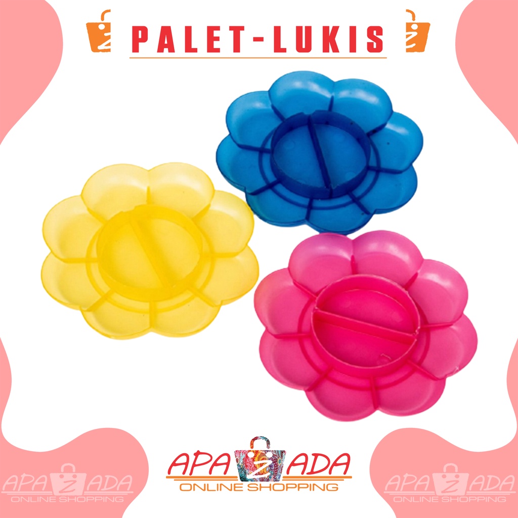 

Apazada - Palet / Palette Tempat Cat / Palet Lukis Plastik 12cm 10sel / Pallete Cat Air Lukis